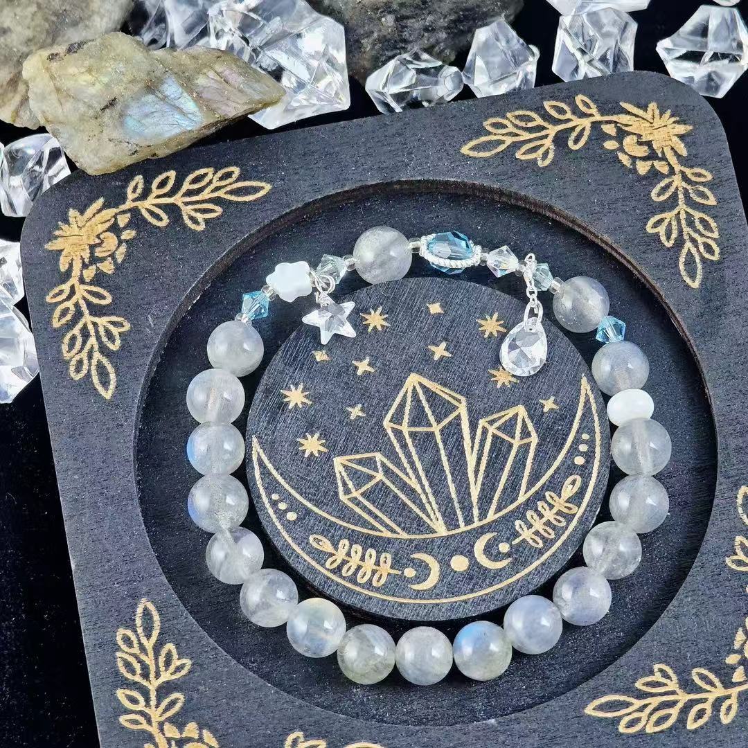 "The Star" - Tarot&Natural Crystal Bracelet - Moonstone & Silver To Shine Bright