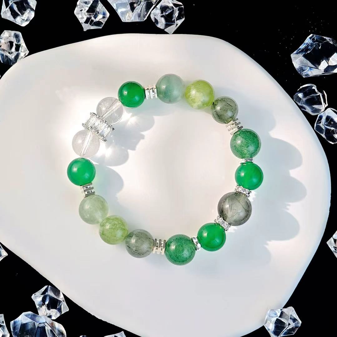 "The Fool" - Tarot&Natural Crystal Bracelet - Avenyurine & Strawberry for a Fresh Start