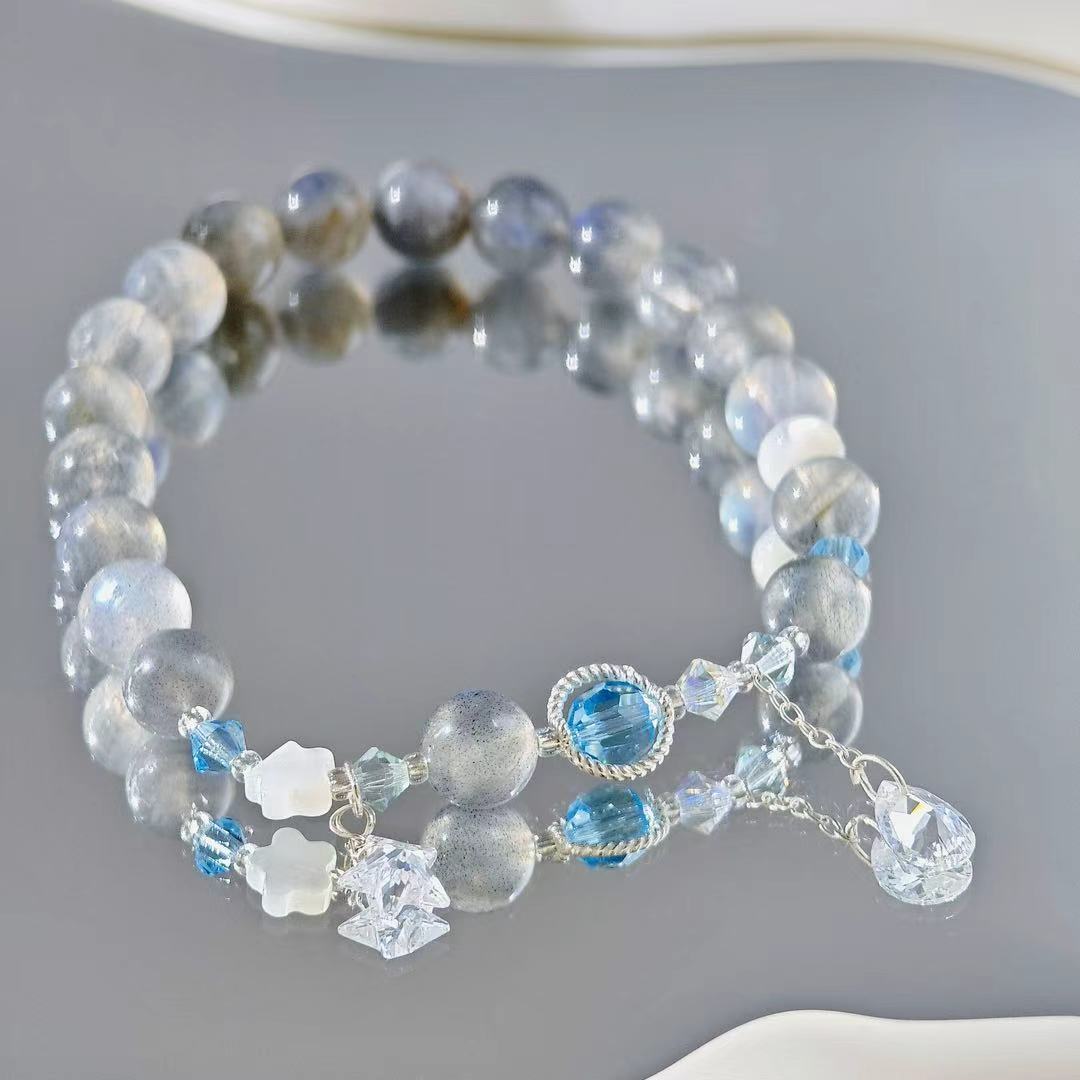 "The Star" - Tarot&Natural Crystal Bracelet - Moonstone & Silver To Shine Bright