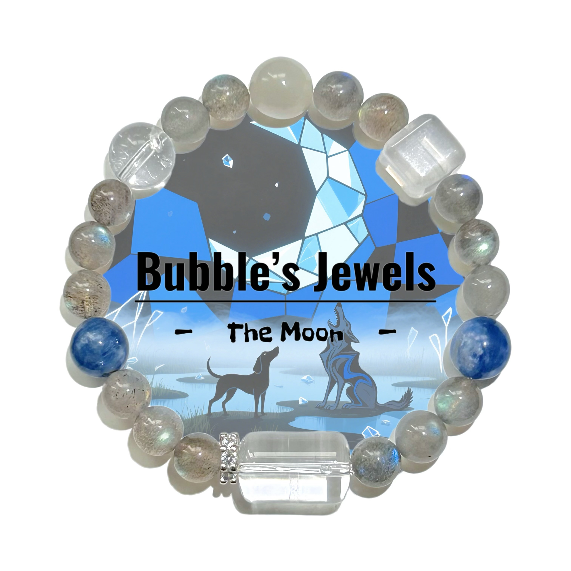 "The Moon" - Tarot&Natural Crystal Bracelet - Moon & Kyanite To Pursue Your Hidden Dreams