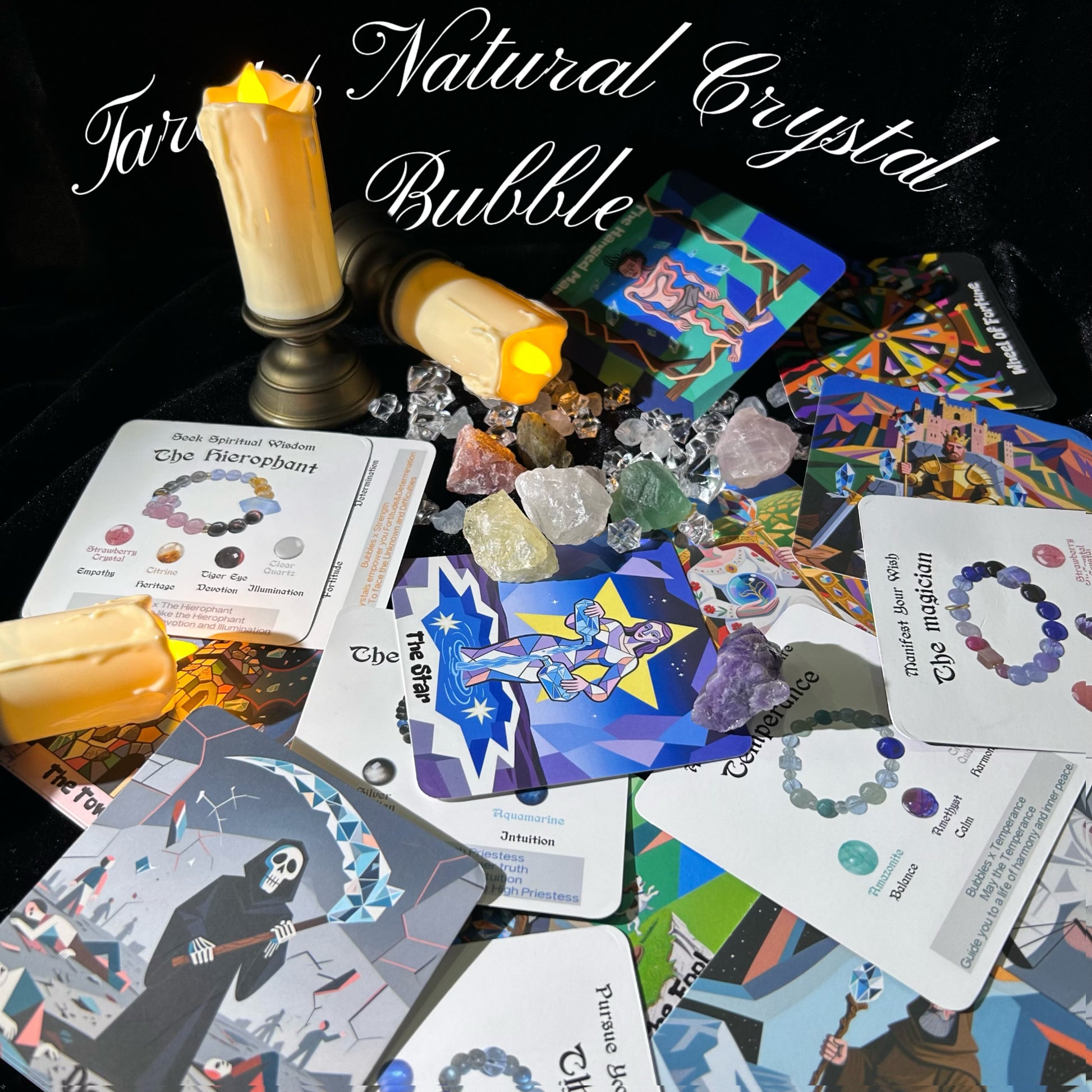 Tarot & Natural Crystal Bracelets Blessing Card--Transmitting goodness