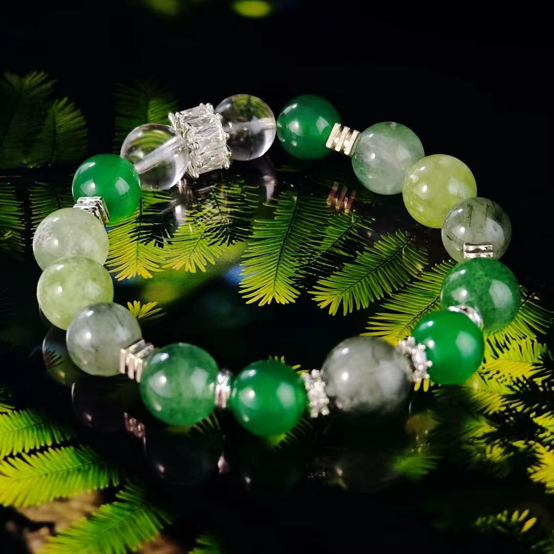 "The Fool" - Tarot&Natural Crystal Bracelet - Avenyurine & Strawberry for a Fresh Start