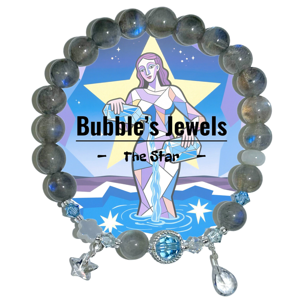 "The Star" - Tarot&Natural Crystal Bracelet - Moonstone & Silver To Shine Bright