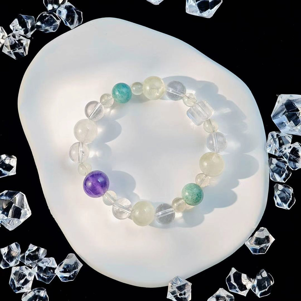 "Temperance" - Tarot&Natural Crystal Bracelet - Amethyst & Amzonite To Achieve Balance in Life