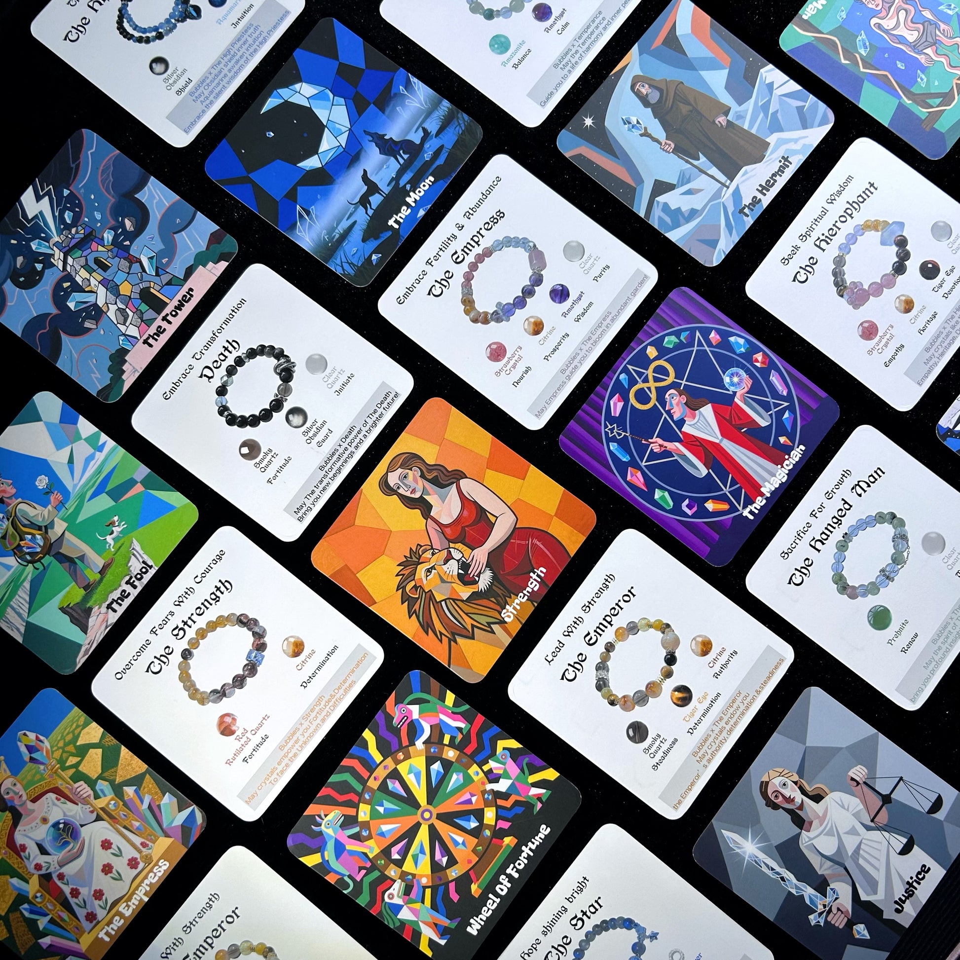 Tarot & Natural Crystal Bracelets Blessing Card--Transmitting goodness