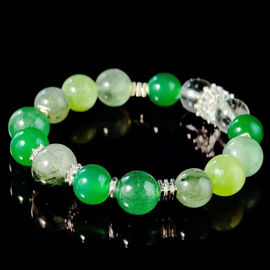 "The Fool" - Tarot&Natural Crystal Bracelet - Avenyurine & Strawberry for a Fresh Start