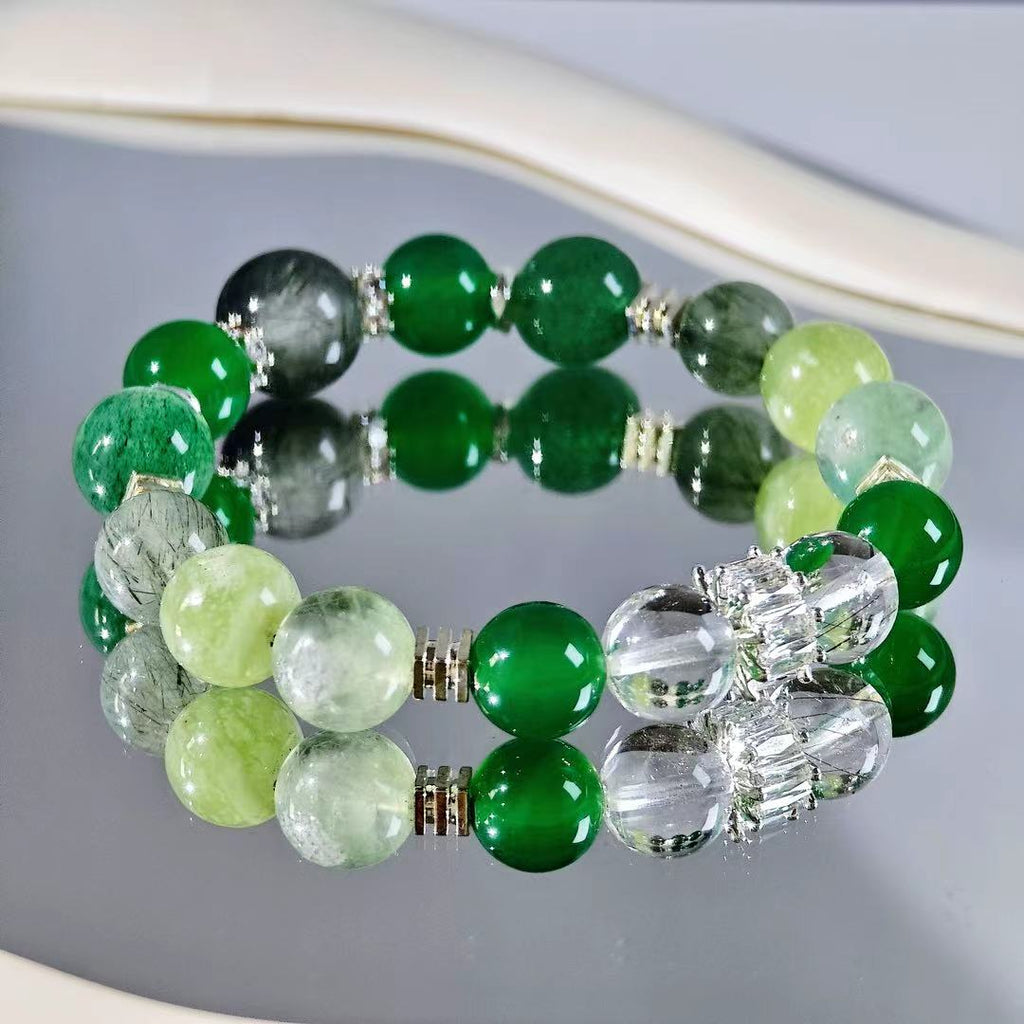 "The Fool" - Tarot&Natural Crystal Bracelet - Avenyurine & Strawberry for a Fresh Start